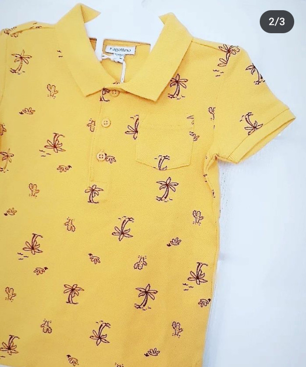 پولوشرت زرد رنگ طرح نرخ خرما