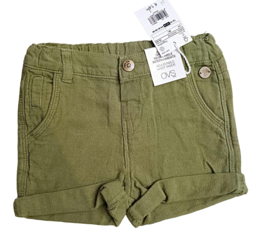شلوارک پسرانه کتانی برند OVS مناسب 1 تا 2 سال