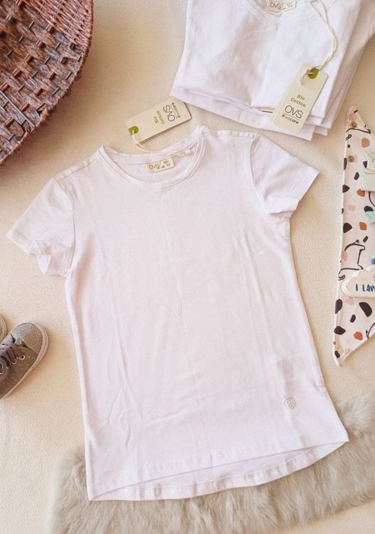 تیشرت سفید ساده دخترانه