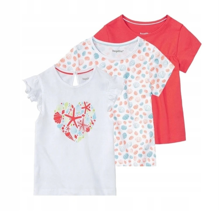 پک ۳ عددی تیشرت نخی دخترانه برند لوپیلو